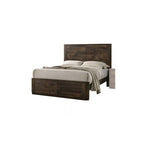 Acme Elettra King Panel Bed In Antique Walnut