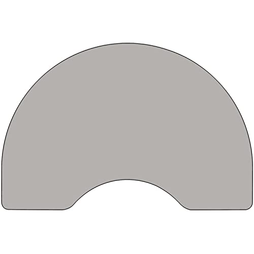 Flash Furniture Mobile Kidney Hp Laminate Activity Table With Height Adjustable Short Legs, 48'W X 96'L, Gray