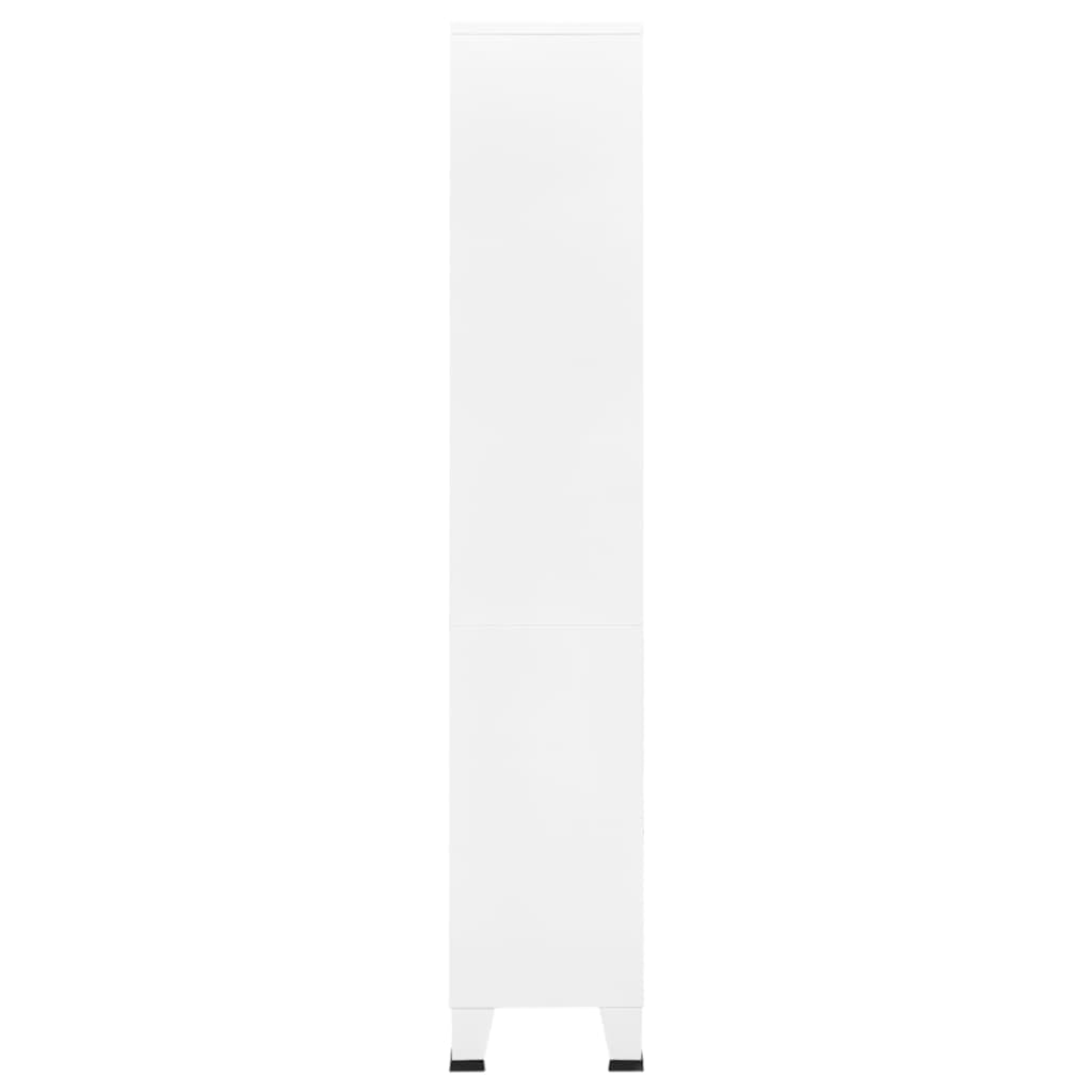 vidaXL Industrial Bookshelf White 31.5&quot;x12.6&quot;x70.9&quot; Steel