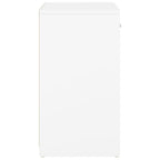 vidaXL Modern White Shoe Bench with Faux Leather Seat, Ample Storage Space, Made from Resistant Engineered Wood, MDF - 37.2"x12.2"x22.4" Dimensions