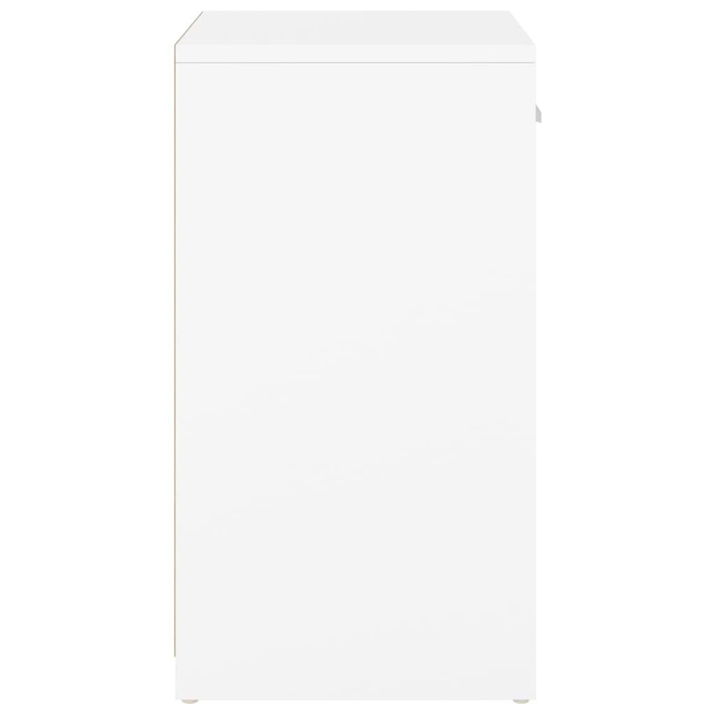 vidaXL Modern White Shoe Bench with Faux Leather Seat, Ample Storage Space, Made from Resistant Engineered Wood, MDF - 37.2"x12.2"x22.4" Dimensions