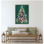 Sylvie Beaded Christmas Tree Framed Canvas by Corinna Buchholz of Piddix