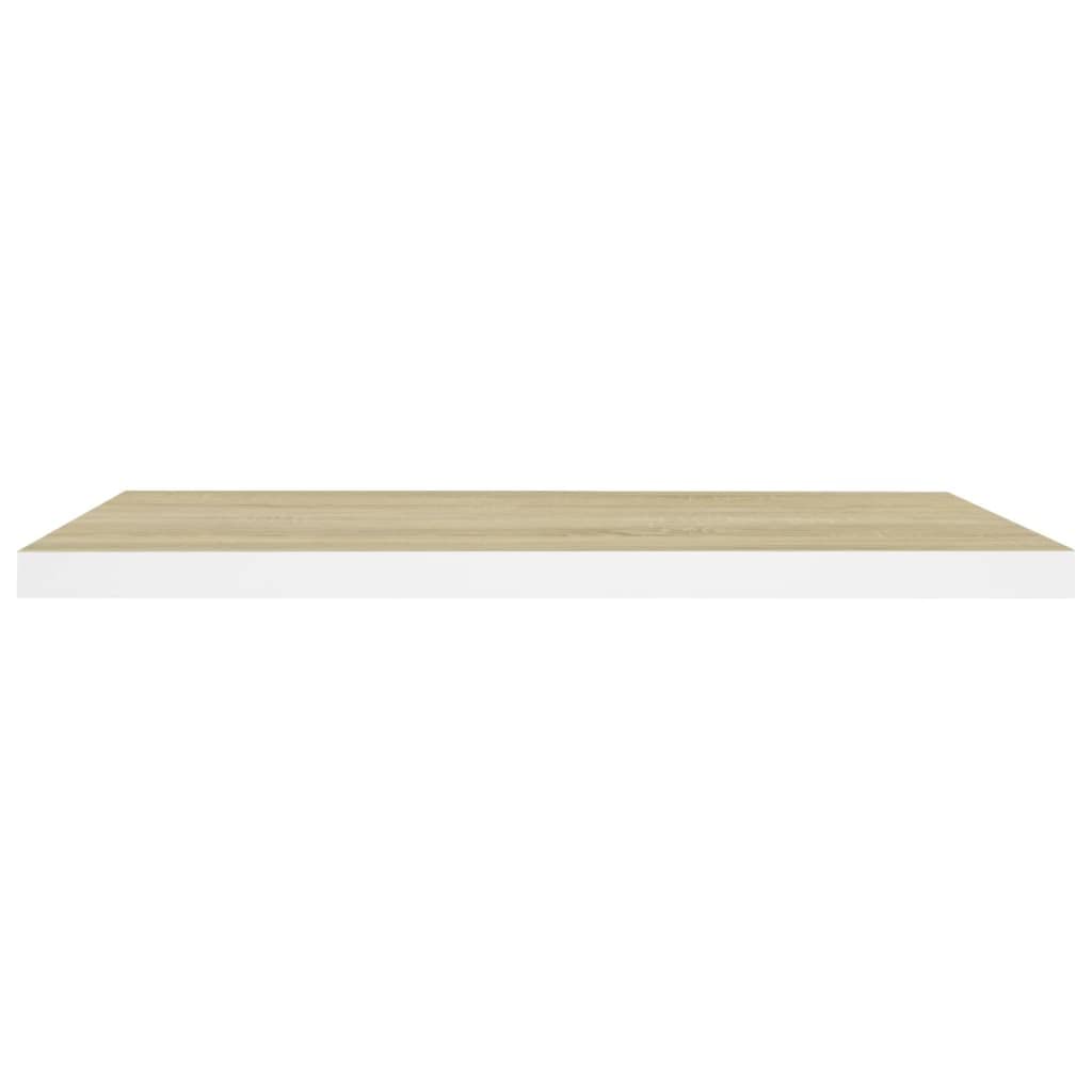 vidaXL Floating Wall Shelves Set - Durable Honeycomb MDF, Oak and White, Invisible Mounting System, 31.5&quot;x9.3&quot;x1.5&quot;