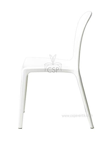 Commercial Seating Products Genoa Polycarbonate Stackable White Chair (Set Of 4)