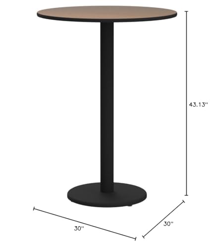 Flash Furniture 30'' Round Natural Laminate Table Top with 18'' Round Bar Height Table Base