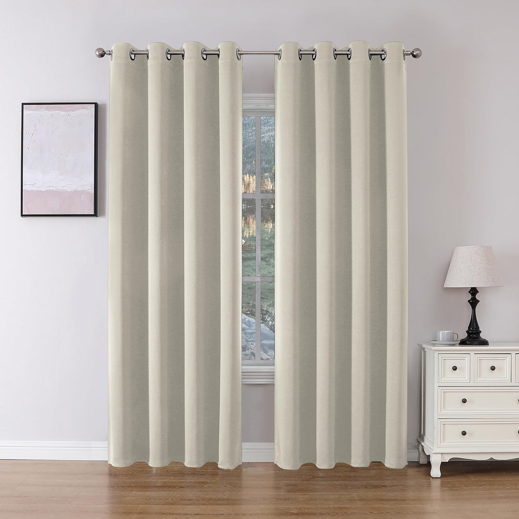 Joydeco Blackout Curtains 84 Inch Length 2 Panels Set, Thermal Insulated Long Curtains& Drapes 2 Burg, Room Darkening Grommet Cu