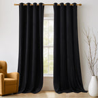 Nicetown Halloween Black Velvet Curtains, Media Movie Theater Room Decor, Luxury Velvet Blackout Window Treatment Drapes, Classi