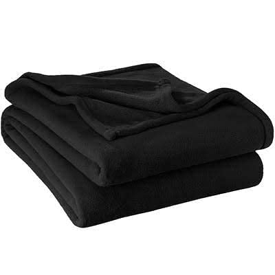 WONDERLOOK Wool Relief Blanket for Heavy Winter Single Bed Full Size for Donation and Gift Purpose Black  Pack of 2