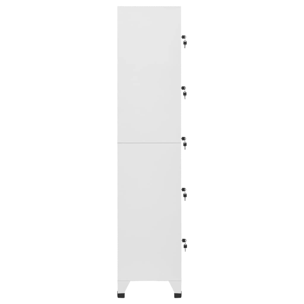Vidaxl Steel Locker Cabinet - Geared With Lockable Doors, Air Vents And Name Tag Holders - Ideal For Schools And Offices - Light Gray, Ample Storage Space - 15"X15.7"X70.9”
