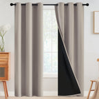Simplehome 100% Blackout Curtains For Bedroom,Thermal Insulated Natural Grommet Window Drapes Room Darkening Curtains For Living