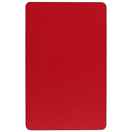Flash Furniture Wren Mobile 24''W X 60''L Rectangular Red Hp Laminate Activity Table - Height Adjustable Short Legs