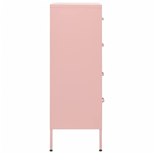 SKM Chest of Drawers Pink 31.5&quot;x13.8&quot;x40&quot; Steel
