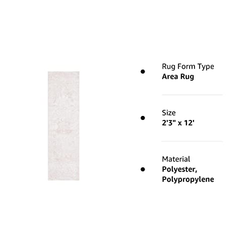 Safavieh Reflection Collection Runner Rug - 2'3'' X 12', Creme & Ivory, Vintage Distressed Design, Non-Shedding & Easy Care, Ide