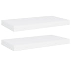 vidaXL Floating Wall Shelves 2 pcs White 19.7"x9.1"x1.5" MDF