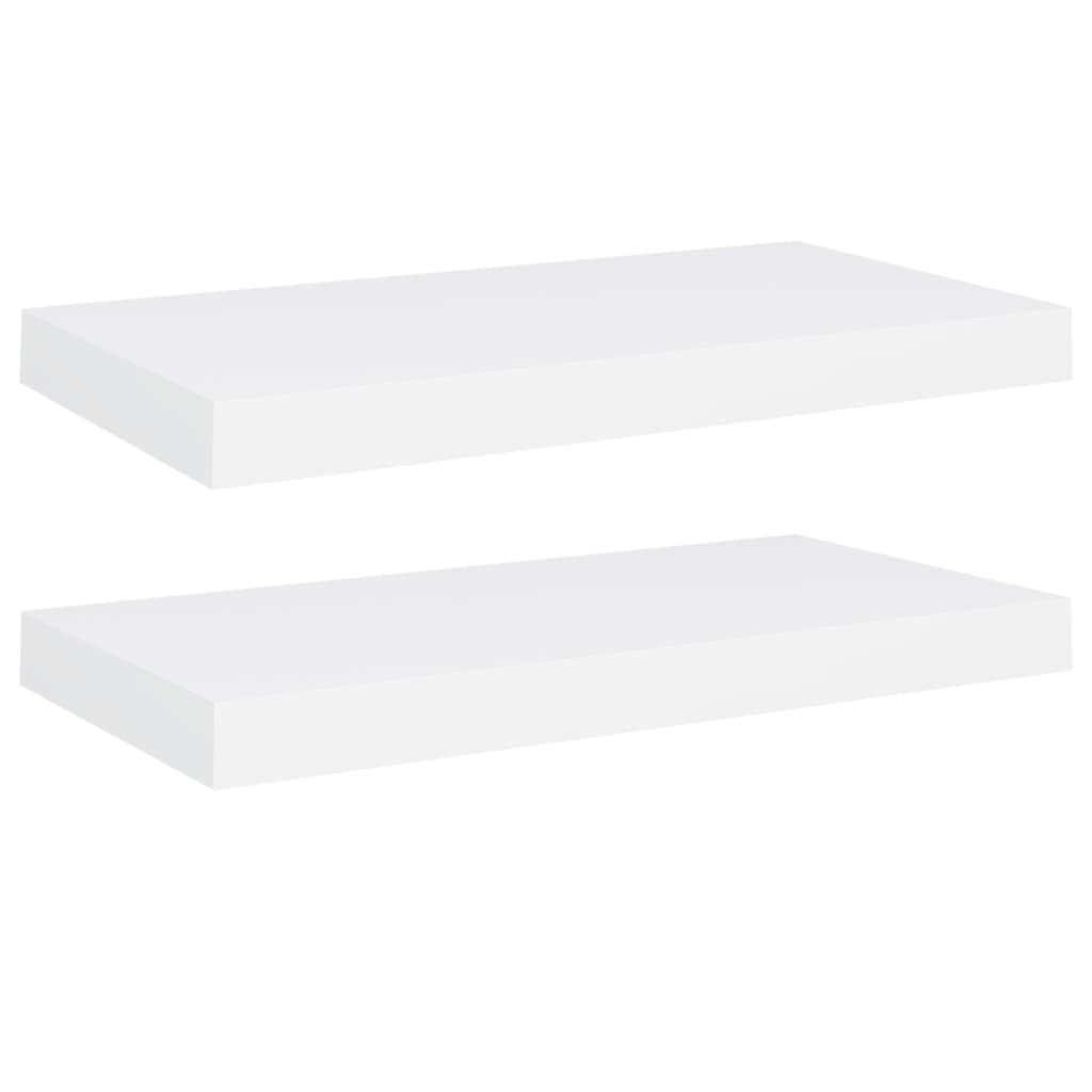 vidaXL Floating Wall Shelves 2 pcs White 19.7"x9.1"x1.5" MDF