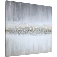 Lorell Raining Sky Design Frameless Abstract Art - 40&quot; Width x 40&quot; Height x 2&quot; Length - 1 Each - Gray - Acrylic