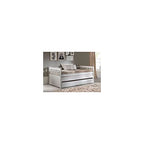 Acme Daybed & Roll-Out Bed (15" H) Twin Size Sofa Bed Living Room Guest Bed Bedroom Box Spring Not Required, Shelter Style Day Bed Armrest, Slat Included (12+12+12), Easy Assembly, White Finish