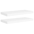 vidaXL Floating Wall Shelves Set of 2- Modern Decorative Honeycomb MDF & Metal Wall Display Shelf, 23.6x9.3x1.5, White