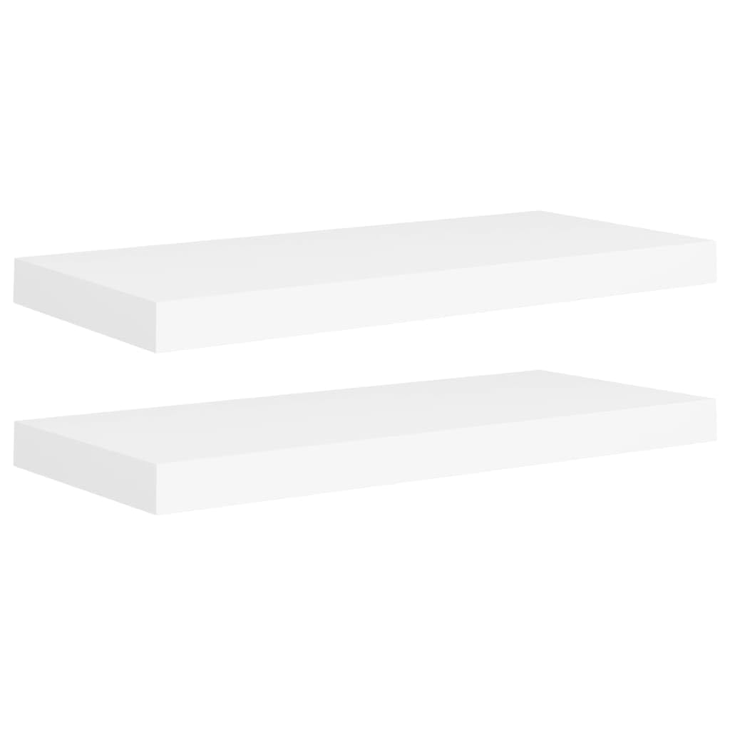 vidaXL Floating Wall Shelves Set of 2- Modern Decorative Honeycomb MDF & Metal Wall Display Shelf, 23.6x9.3x1.5, White