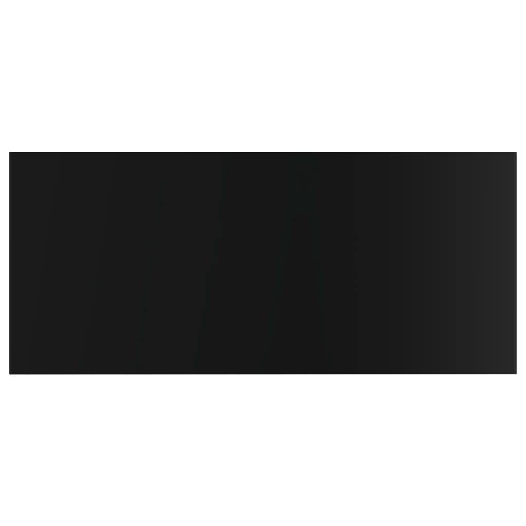 vidaXL High Gloss Black Bookshelf Boards – 39.4&quot;x19.7&quot;x0.6&quot; – Made of Durable Engineered Wood – Ideal for Extra Storage - Pack of 4
