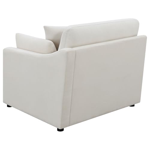 Coaster Contemporary Fabric Sloped Track Arms LAF Chair in Ivory
