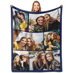 Yoke Style Custom Blanket With Picture, Customized Throw Photo Blankets Personalized Birthday Gifts For Women, Mother In Law, Gr