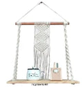 Apartment Dorm Bedroom Nursery Macrame Wall Hanging Shelf Wood Floating Boho Shelves With Wooden Dowel Modern Chic Hand Woven Ar