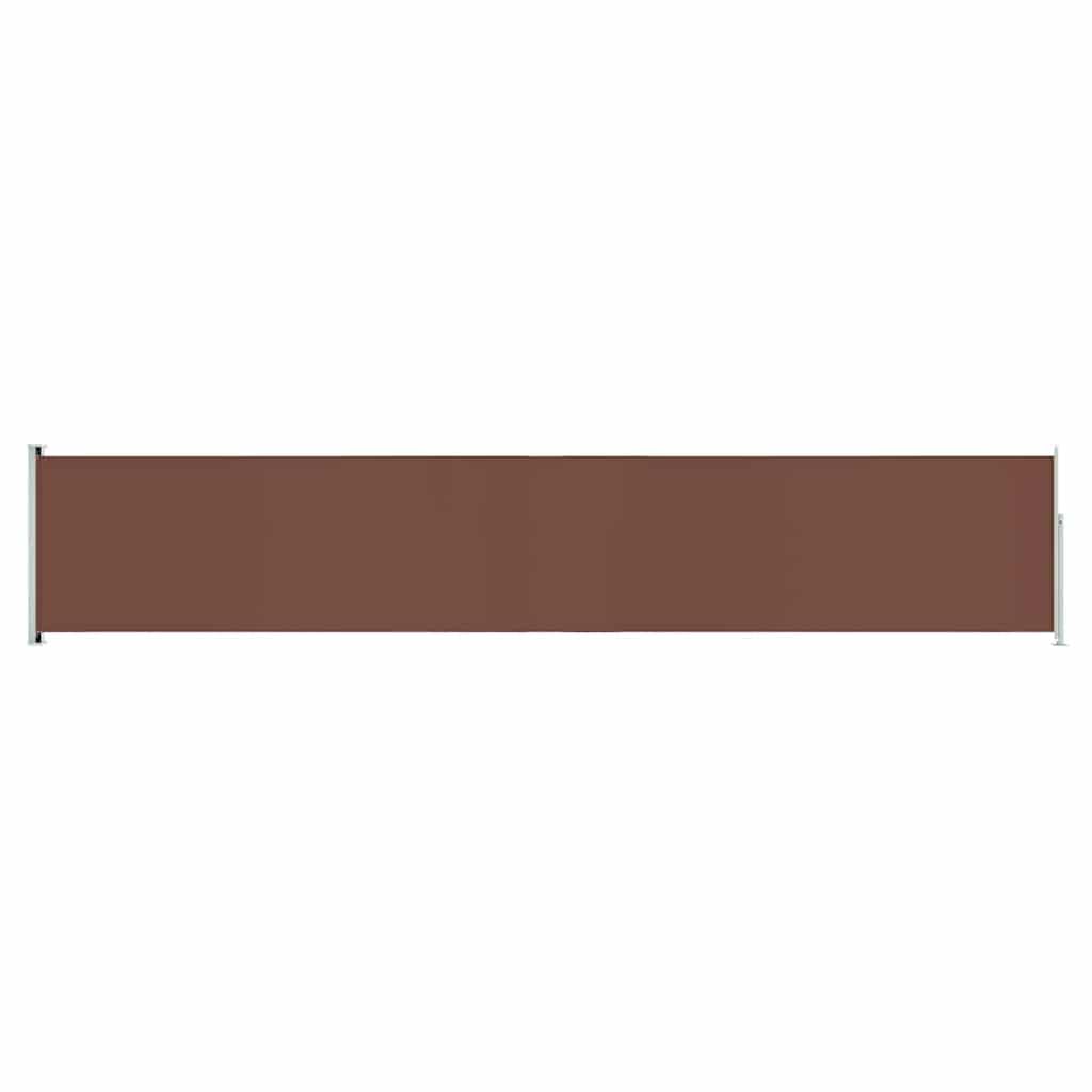 vidaXL Retractable Side Awning - Versatile Outdoor Privacy Screen in Brown - UV and Tear Resistant Polyester Fabric with Steel B