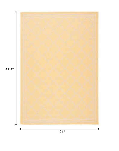 Safavieh Courtyard Collection Accent Rug - 2' X 3'7', Gold & Beige, Non-Shedding & Easy Care, Indoor/Outdoor & Washable-Ideal For Patio, Backyard, Mudroom (Cy6918-30621)