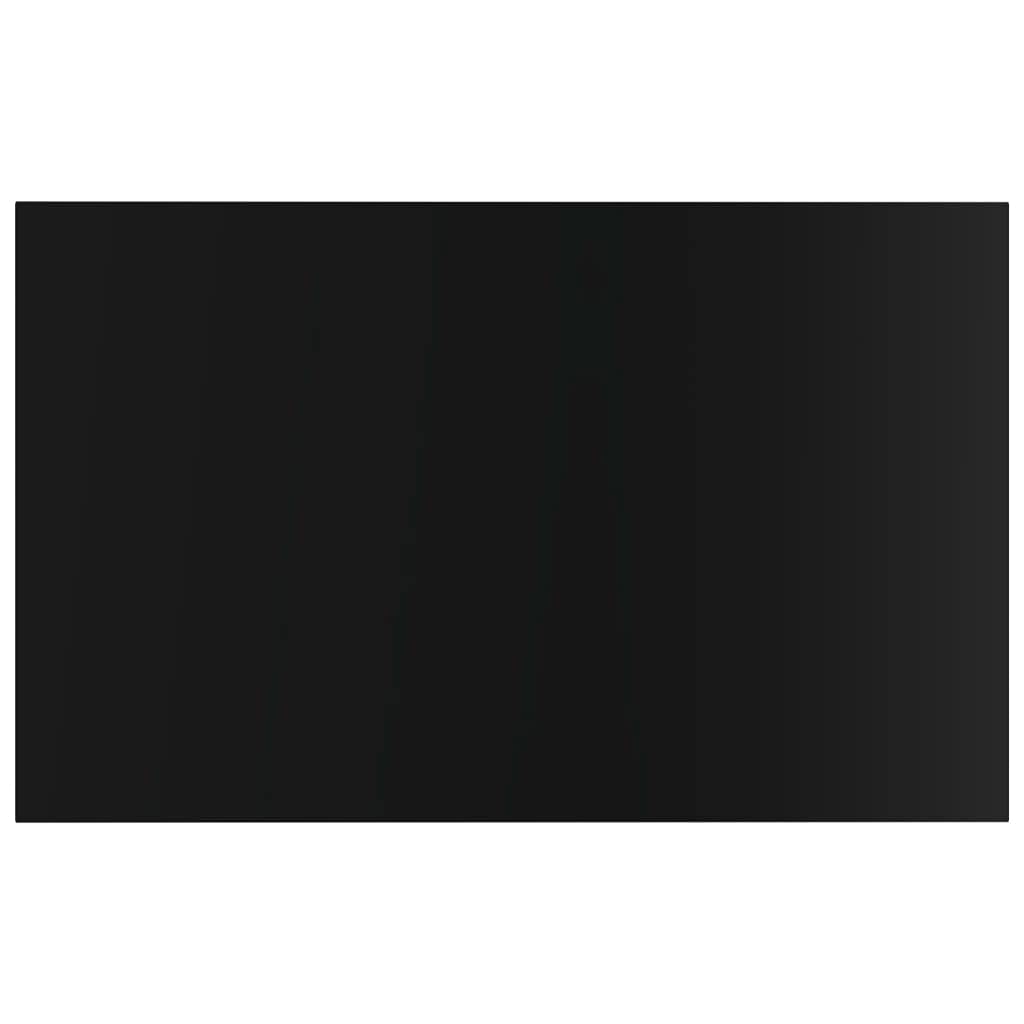 vidaXL High Gloss Black Bookshelf Boards 4 pcs, Engineered Wood, Perfect for Office, Living Room, Bedroom - Modern Storage Solution