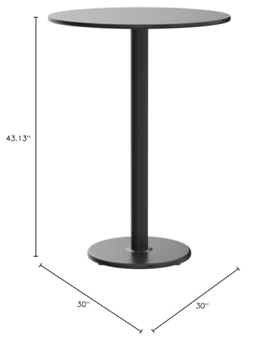 Flash Furniture 30'' Round Black Laminate Table Top With 18'' Round Bar Height Table Base