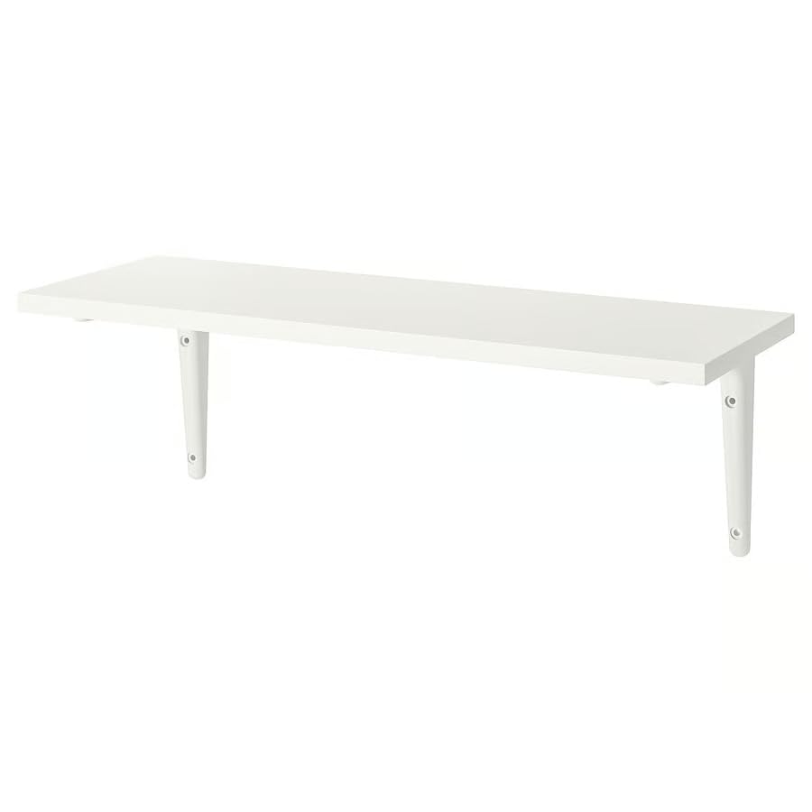 BURHULT/SIBBHULT Wall Shelf, White, 59x20 cm  Complete Set with 2 Brackets