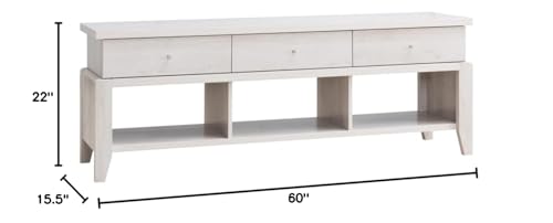 HomeRoots 482787 22 x 60 x 15.5 in. White Oak Manufactured Wood Cabinet Enclosed Storage TV Stand