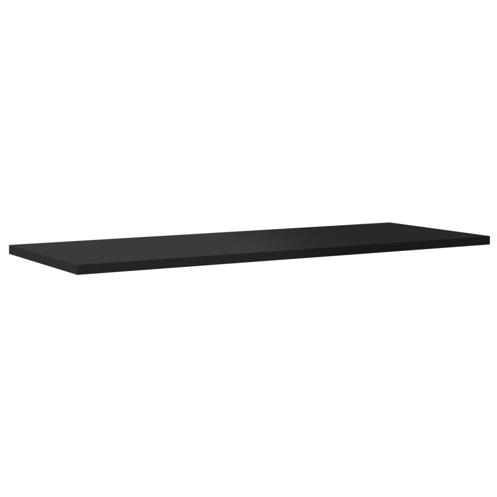 vidaXL High Gloss Black Bookshelf Boards, Engineered Wood, 31.5&quot;x11.8&quot;x0.6&quot;, Simple Design for Versatile Use, Set of 8