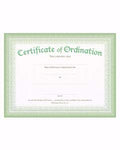 Warner Press Certificate-Ordination (Matthew 28:19-20) (Green Foil Embossed Premium Stock) (Pack Of 6)