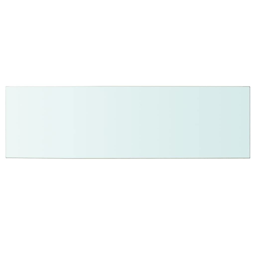 vidaXL Tempered Glass Shelf Panel - Clear, 39.4&quot;x11.8&quot;, Heavy-Duty Wall Mounted Display Storage Shelf for Home and Shop Use