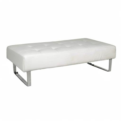HomeRoots 52' X 24' X 16' White Faux Leather Bench