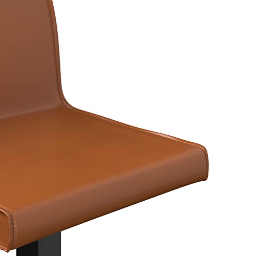 Neos Modern Furniture Bar Stool/Black Base, Cognac PU