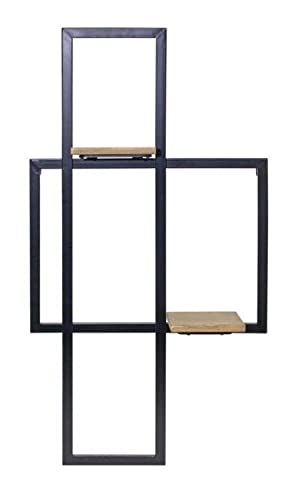 Melrose Modern Home Decorative Wall Shelf 17.5&quot; L x 33.5&quot; H Iron/Wood