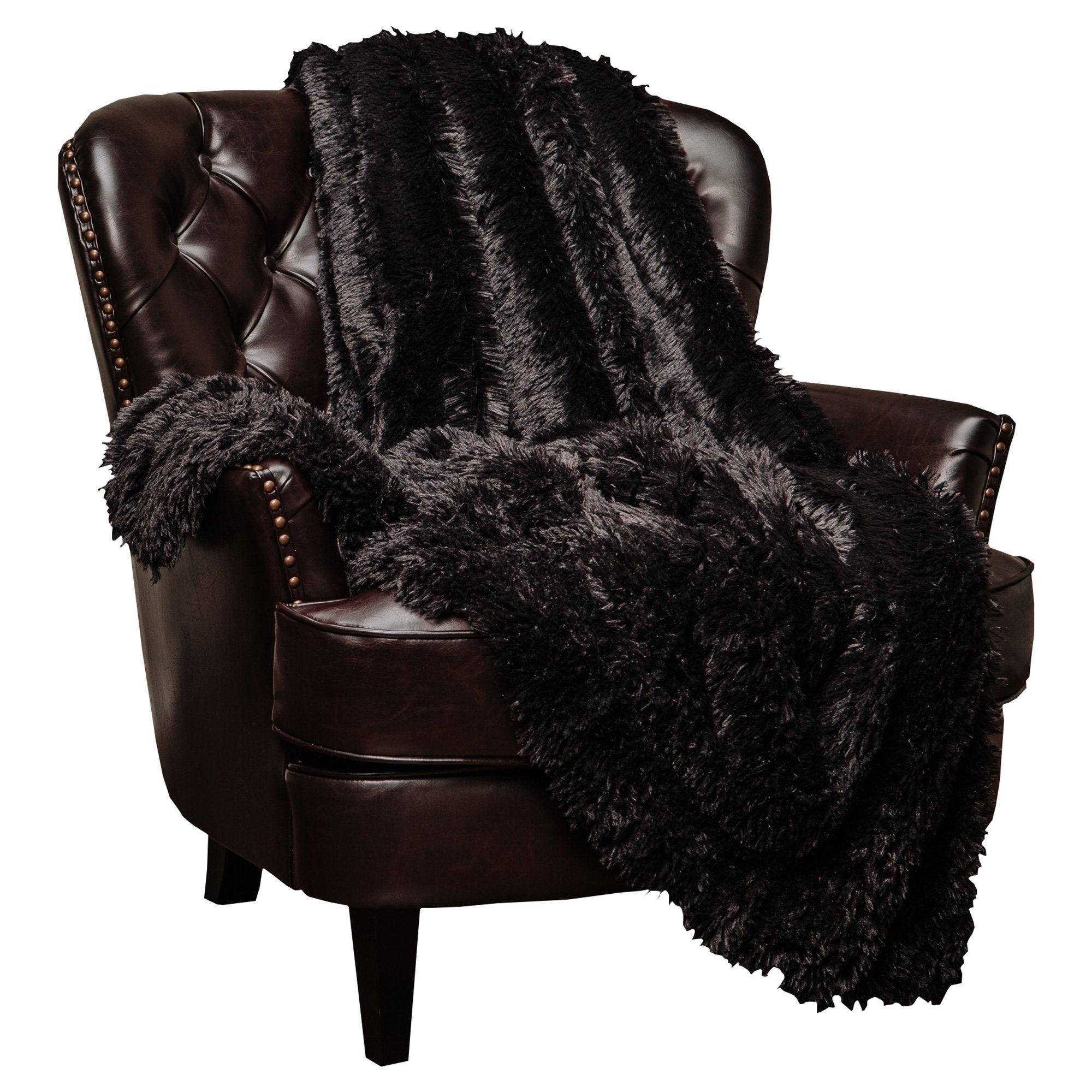 Chanasya Premium Solid Faux Long Fur Throw Blanket - Soft, Fuzzy Throw Blanket - For Bed Or Couch - 92' X 85' (Queen Size) - B