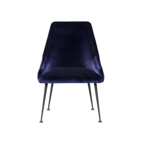 HomeRoots Furniture 23' X 25' X 35' Cobalt Blue and Matte Black Polyestermetal Chair