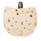 Vessia Burritos Tortilla Blanket Throw Size(Beige), Giant Realistic Funny Food Blanket For Adults And Kids, Novelty Double Sided
