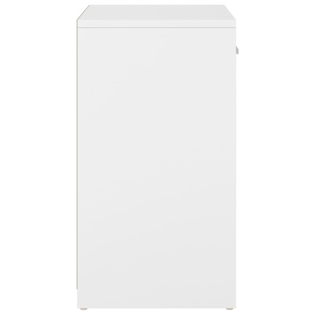 vidaXL Shoe Storage Bench Modern Design, Faux Leather Seating, White and Sonoma Oak, Engineered Wood, Ample Storage Space, Assembly Required, 37.2&quot;x12.2&quot;x22.4&quot; Dimensions