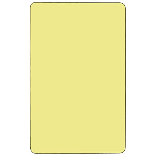 Flash Furniture Wren Mobile 30''W X 48''L Rectangular Yellow Thermal Laminate Activity Table - Height Adjustable Short Legs