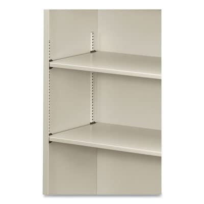 Hon Metal Bookcase, Three-Shelf, 34.5W X 12.65D X 41H, Light Gray