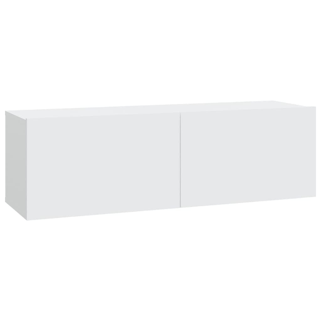 vidaXL TV Cabinet Set 4 Piece Home Bedroom Living Room Entertainment Center Console HiFi Cabinet TV Stand Media Unit Furniture White Engineered Wood