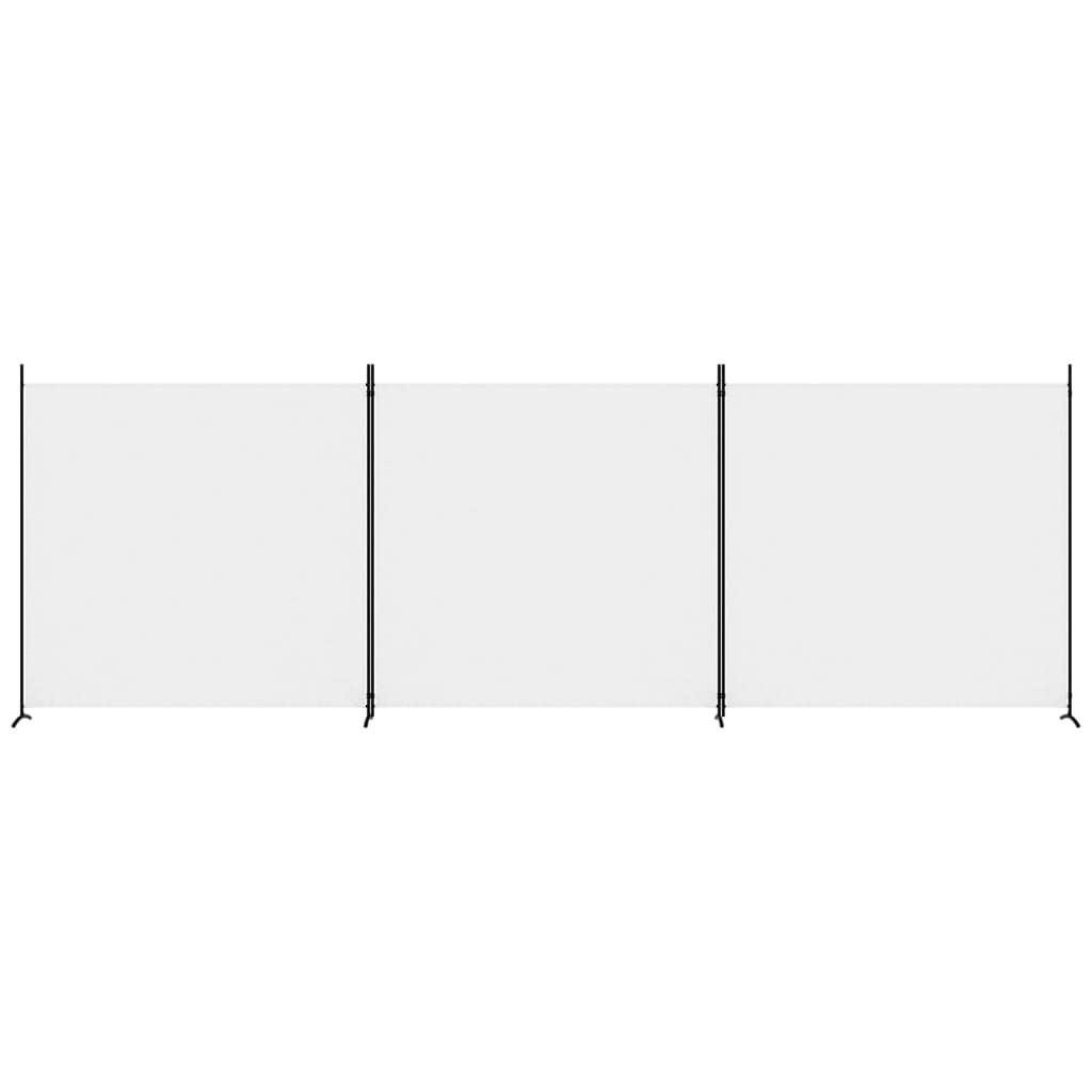 vidaXL 3-Panel White Room Divider, Fabric Privacy Screen, Space Separator, Portable and Foldable, Ideal for Indoor and Outdoor Use, Living Room, Bedroom, Office