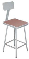 Import 24-32&quot; Square Stool With Steel Back