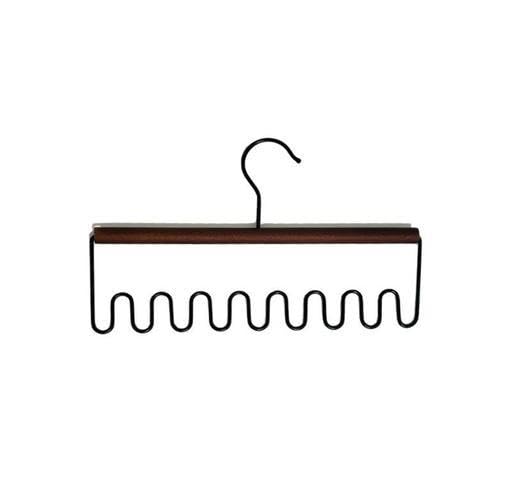 Barhary Wood Tie Organizer For Closet, Holds Ties ? Space Saving, 360 Rotating Hook, NonSlip Metal Clips ? Men?S Tie Holder.