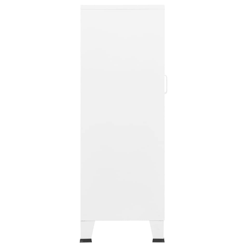 vidaXL Industrial Metal Storage Chest, White - Sturdy and Stable Sideboard with 2 Adjustable Shelves and 2 Drawers, Easy to Clean